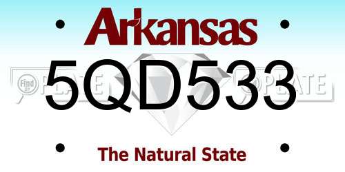 5QD533 Arkansas License Plate
