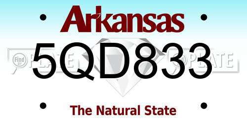 5QD833 Arkansas License Plate