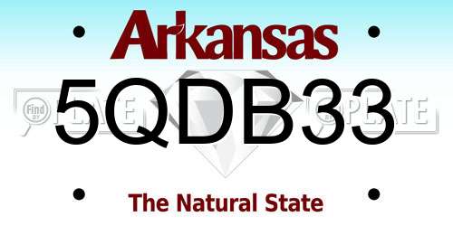 5QDB33 Arkansas License Plate