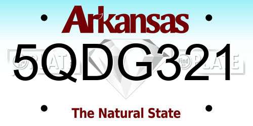 5QDG321 Arkansas License Plate