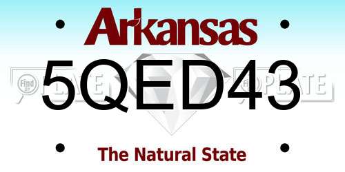5QED43 Arkansas License Plate