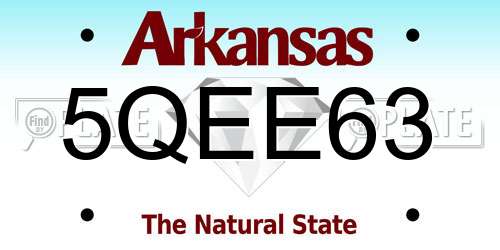 5QEE63 Arkansas License Plate