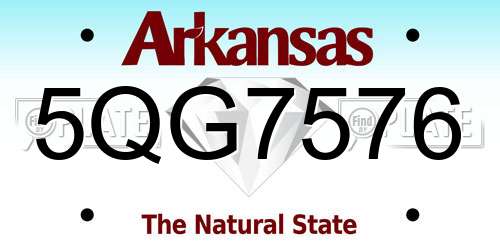 5QG7576 Arkansas License Plate