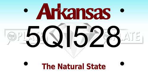 5QI528 Arkansas License Plate