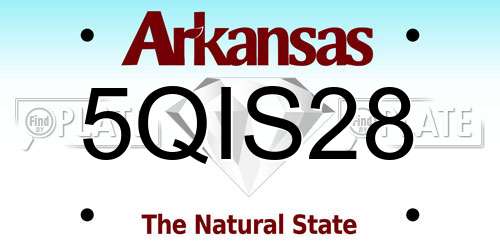 5QIS28 Arkansas License Plate