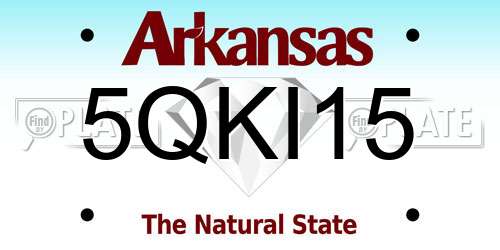 5QKI15 Arkansas License Plate
