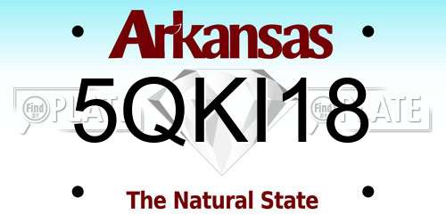 5QKI18 Arkansas License Plate