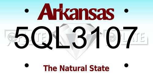 5QL3107 Arkansas License Plate