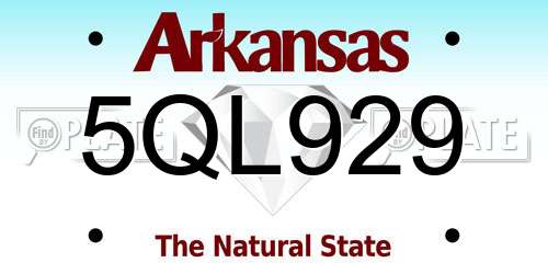 5QL929 Arkansas License Plate