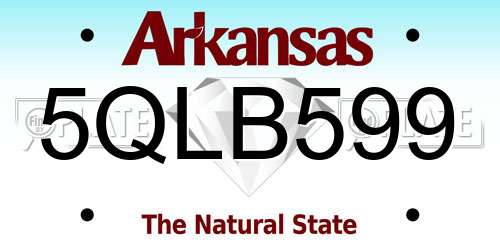5QLB599 Arkansas License Plate