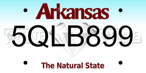 5QLB899 Arkansas License Plate