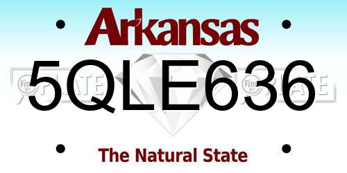 5QLE636 Arkansas License Plate