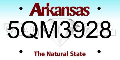 5QM3928 Arkansas License Plate