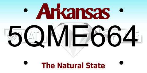 5QME664 Arkansas License Plate