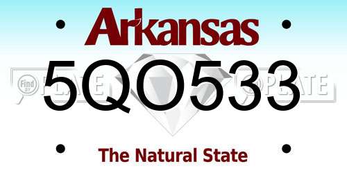 5QO533 Arkansas License Plate