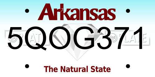 5QOG371 Arkansas License Plate