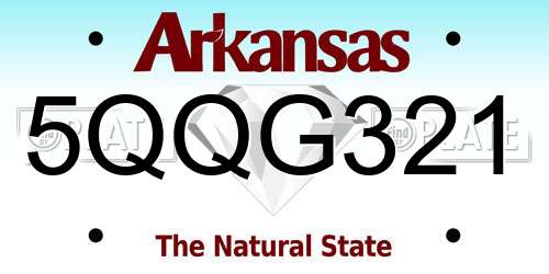 5QQG321 Arkansas License Plate