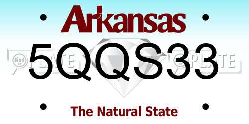 5QQS33 Arkansas License Plate