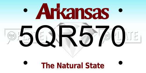5QR570 Arkansas License Plate