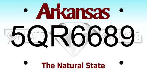 5QR6689 Arkansas License Plate