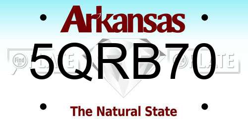5QRB70 Arkansas License Plate
