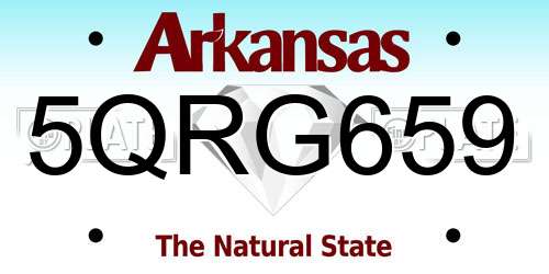 5QRG659 Arkansas License Plate