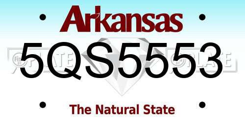 5QS5553 Arkansas License Plate