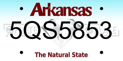 5QS5853 Arkansas License Plate