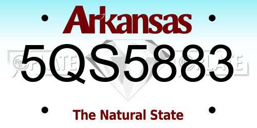 5QS5883 Arkansas License Plate
