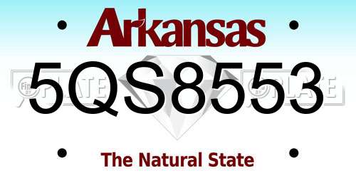 5QS8553 Arkansas License Plate