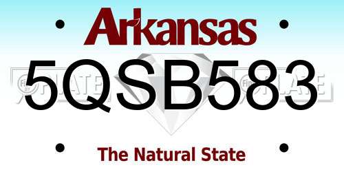 5QSB583 Arkansas License Plate