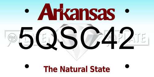 5QSC42 Arkansas License Plate