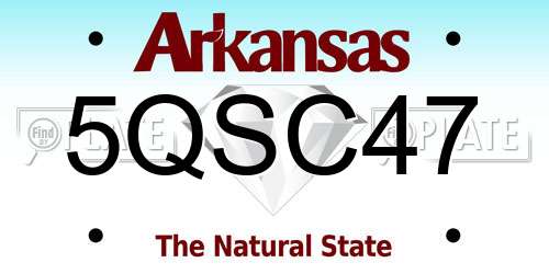 5QSC47 Arkansas License Plate