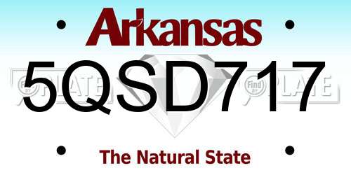 5QSD717 Arkansas License Plate