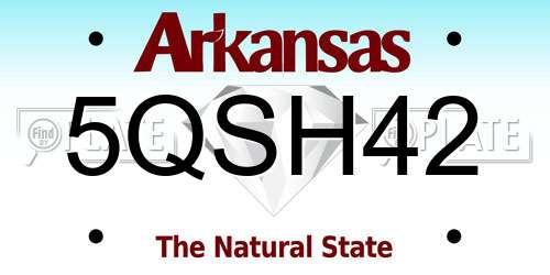 5QSH42 Arkansas License Plate