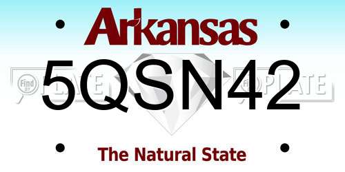 5QSN42 Arkansas License Plate