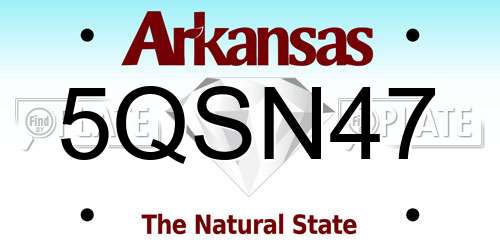 5QSN47 Arkansas License Plate