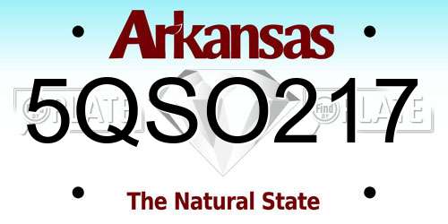 5QSO217 Arkansas License Plate
