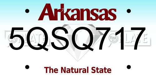 5QSQ717 Arkansas License Plate