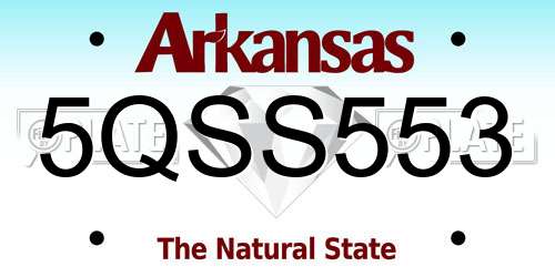 5QSS553 Arkansas License Plate
