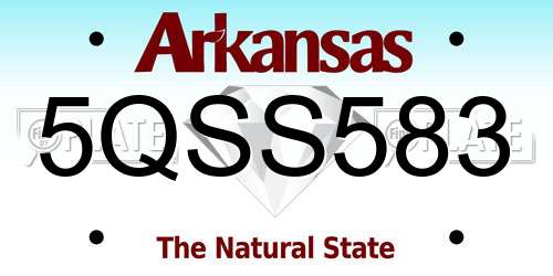 5QSS583 Arkansas License Plate