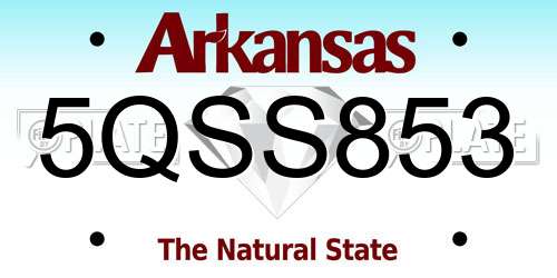 5QSS853 Arkansas License Plate