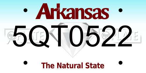 5QT0522 Arkansas License Plate