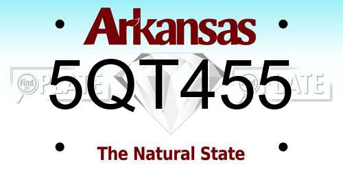 5QT455 Arkansas License Plate