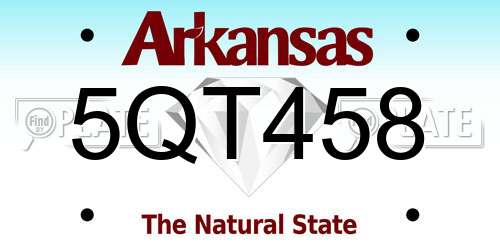 5QT458 Arkansas License Plate