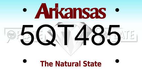 5QT485 Arkansas License Plate