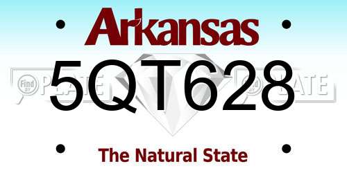 5QT628 Arkansas License Plate