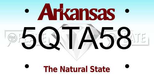 5QTA58 Arkansas License Plate