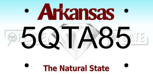 5QTA85 Arkansas License Plate