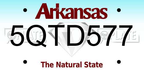 5QTD577 Arkansas License Plate